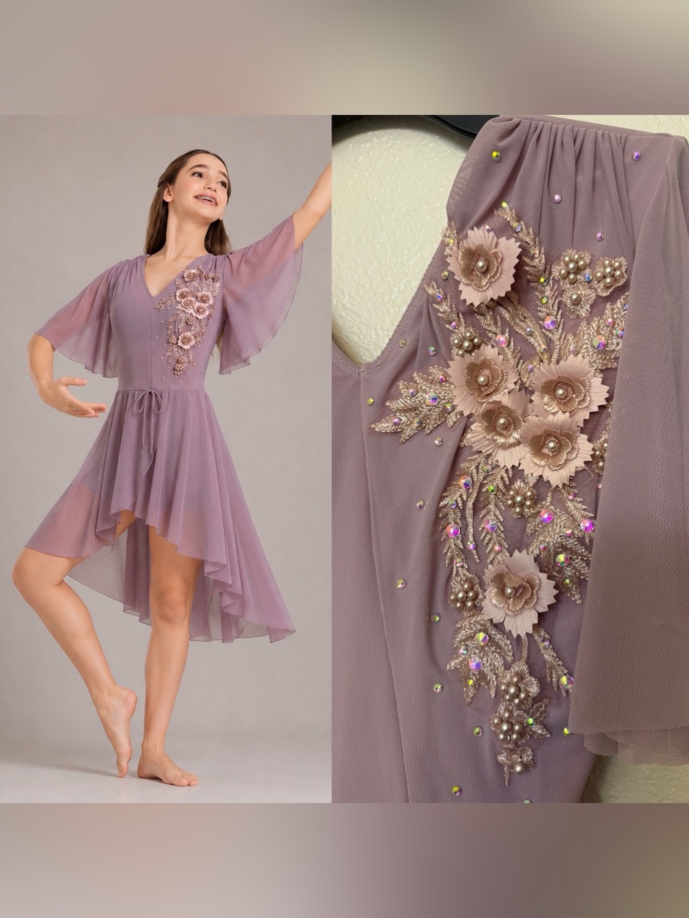 Revolution lavender lyrical dance dress LEAVE THE LIGHT ON RC22724 MA adult